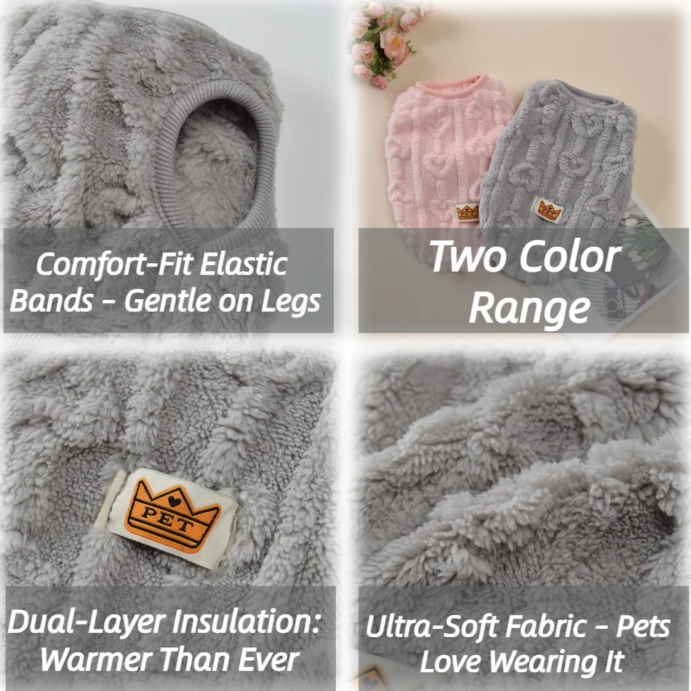 Winter Dog Clothes Small Medium Large Dogs Warm Puppy Coat Cute Soft Pet Vest Lightweight Puppy Sweater Autumn Chihuahua Costume