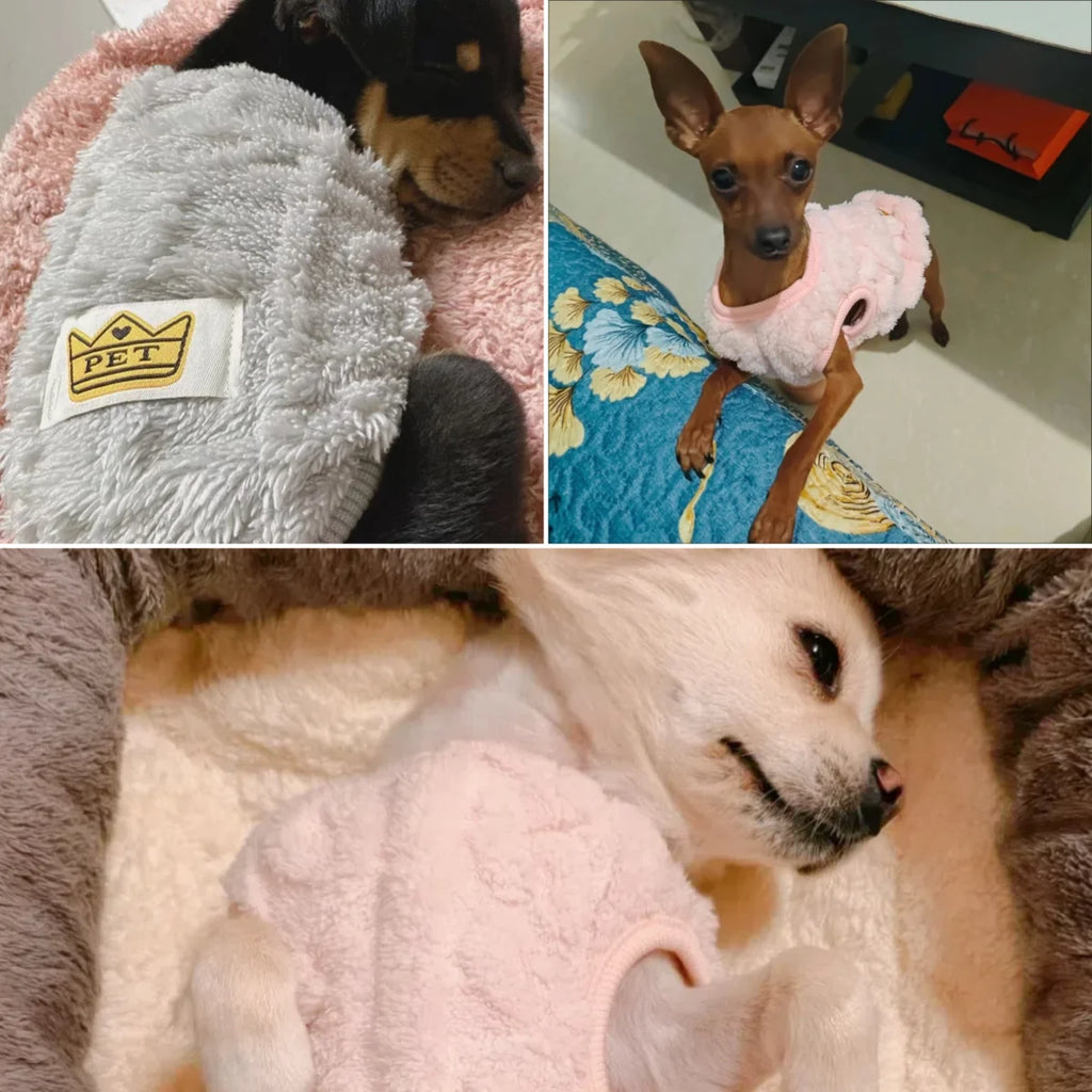 Winter Dog Clothes Small Medium Large Dogs Warm Puppy Coat Cute Soft Pet Vest Lightweight Puppy Sweater Autumn Chihuahua Costume