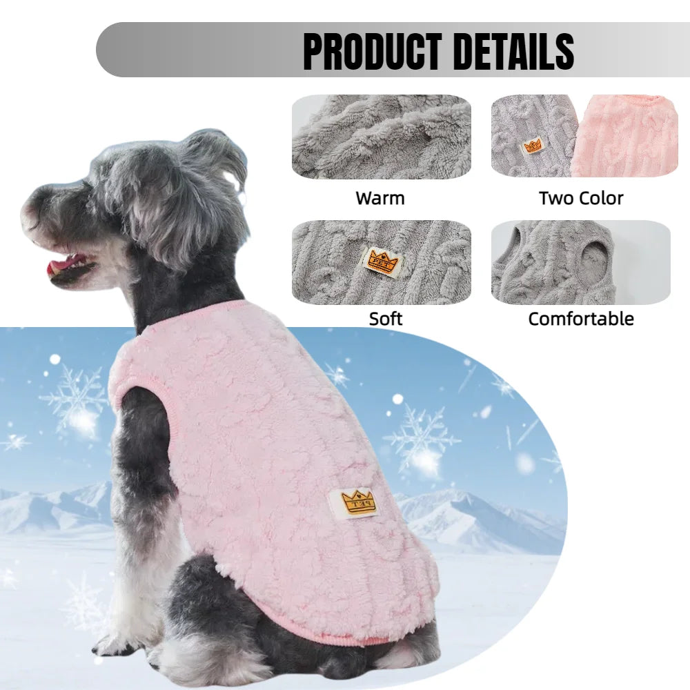 Winter Dog Clothes Small Medium Large Dogs Warm Puppy Coat Cute Soft Pet Vest Lightweight Puppy Sweater Autumn Chihuahua Costume