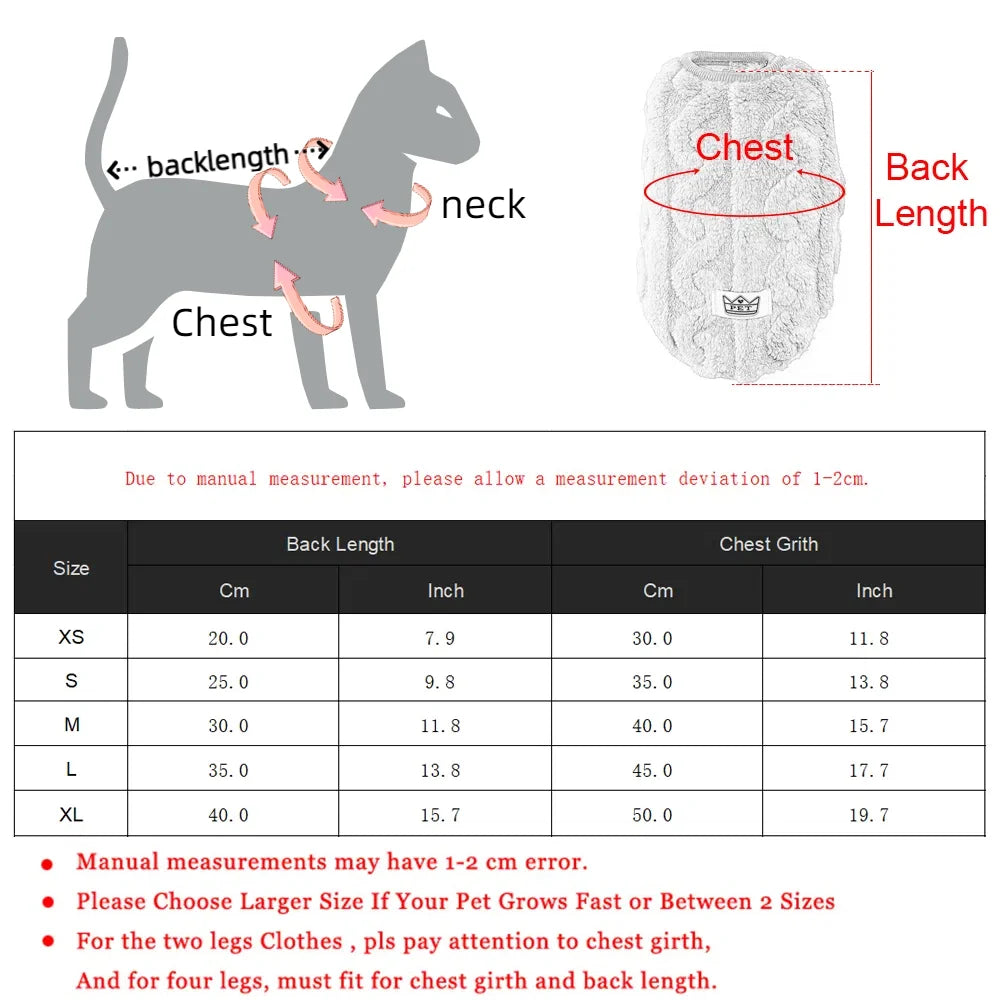 Winter Dog Clothes Small Medium Large Dogs Warm Puppy Coat Cute Soft Pet Vest Lightweight Puppy Sweater Autumn Chihuahua Costume